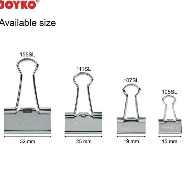 

Binder Clip Lip Jepit Erta Joyo Ier L No 105L 107 111 155 107L40Pc