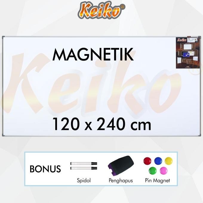 

Papan Tulis Whiteboard Gantung Magnet Single Face Keiko 120 x 240 cm BIN