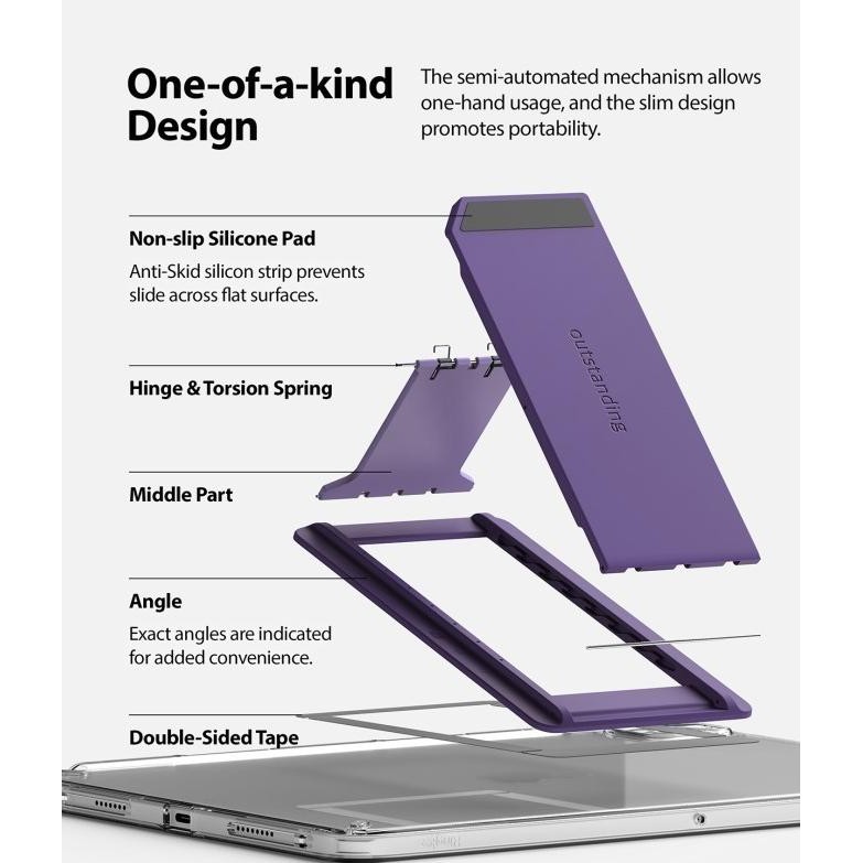 

Grosir Ringke Tablet Phone Stand Foldable Dudukan Outstanding Dark Gray