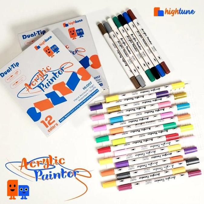

Hightune Acrylic Marker Set Spidol Akrilik Dual Tip 12/24/36/48 Warna Dua Ujung - Stationery
