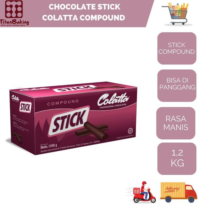 

Promo Chocolate Stick Colatta 1.2Kg/Coklat Stik 1.2Kg Compound Dark