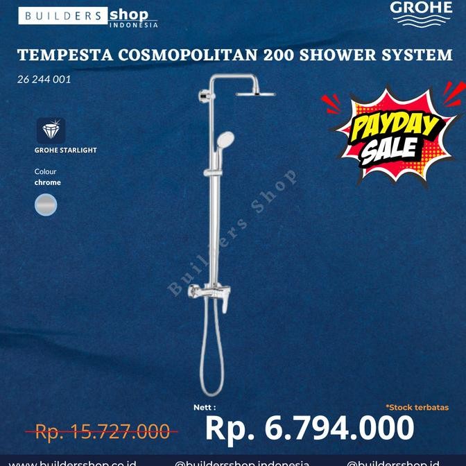 Grohe 26244001 - Tempesta Cosmopolitan 200 Shower System New Stok