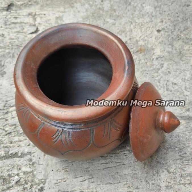 Gentong Kendil Es Dawet Cendol Tanah Liat Gerabah Wadah Tempat Air Genthong Beras - 3 Liter Diameter