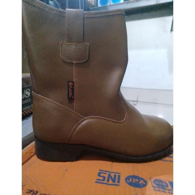 Sepatu Safety Shoes Merk Kent Type Borneo 6460 Warna Coklat New Stok