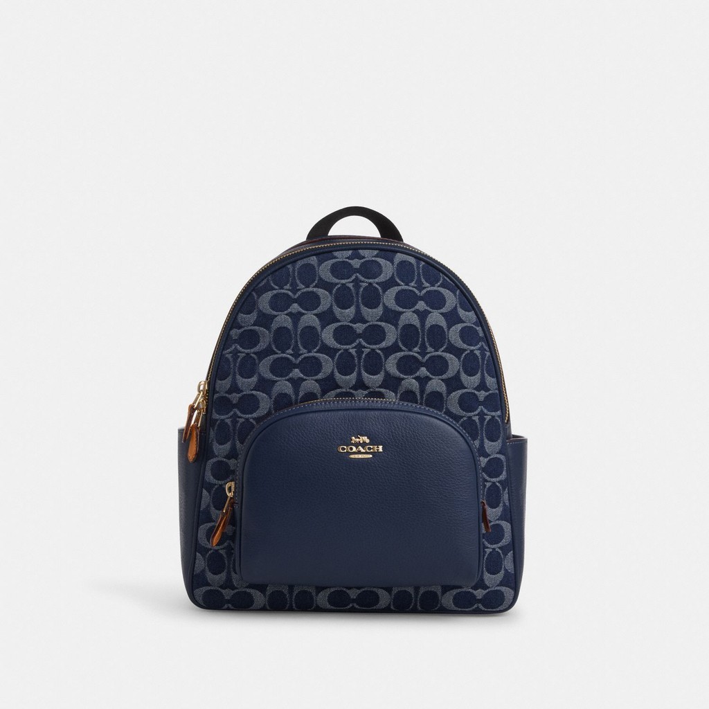 Coach Court Backpack In Signature Denim - Tas Ransel Wanita