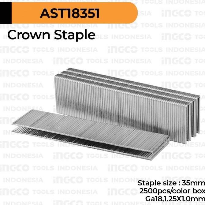 

CROWN STAPLES (U 35 MM) INGCO AST18351 REFILL ISI STEPLES STAPLER BRAD NAILER U35 ORIGINAL DAN TERPERCAYA