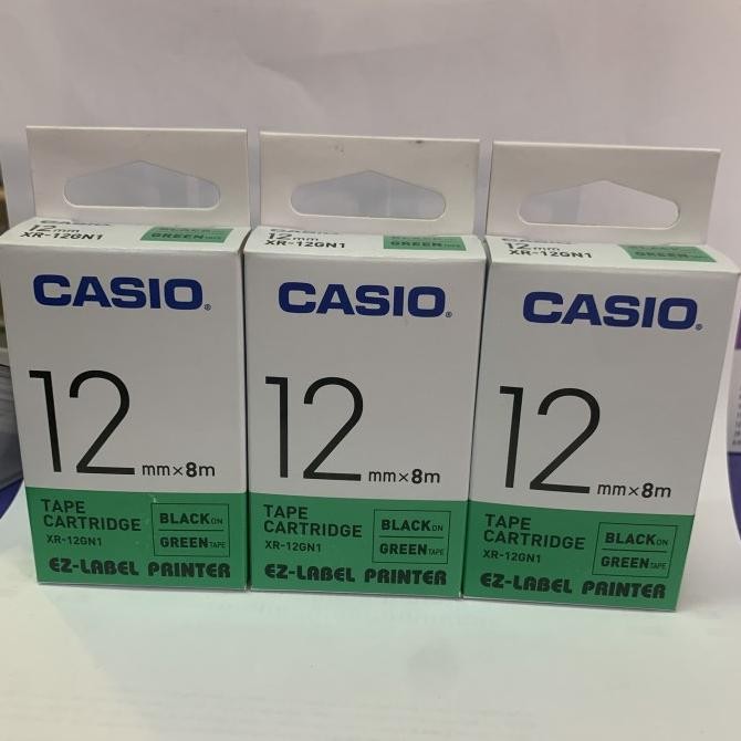 

Ez-Label Printer Casio 12Mm Black Ink Green Xr-12Bu1 Co