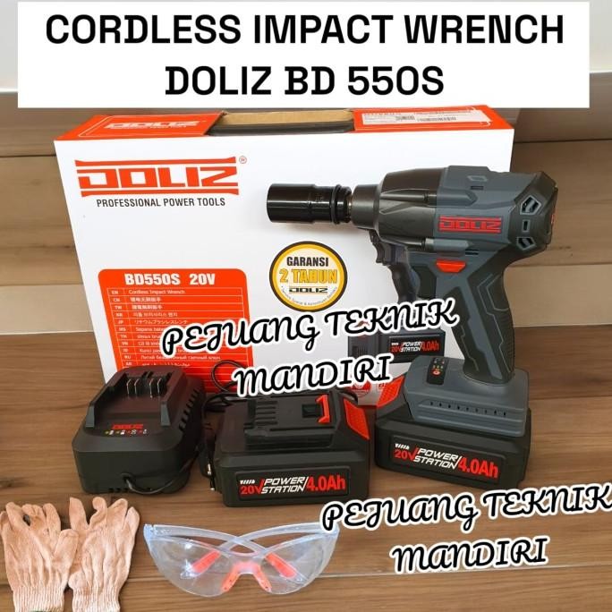 Promo Doliz Bd 550S Cordless Impact Wrench Brushless Bd550S Alat Pembuka Baut Doliz Bd 550 S