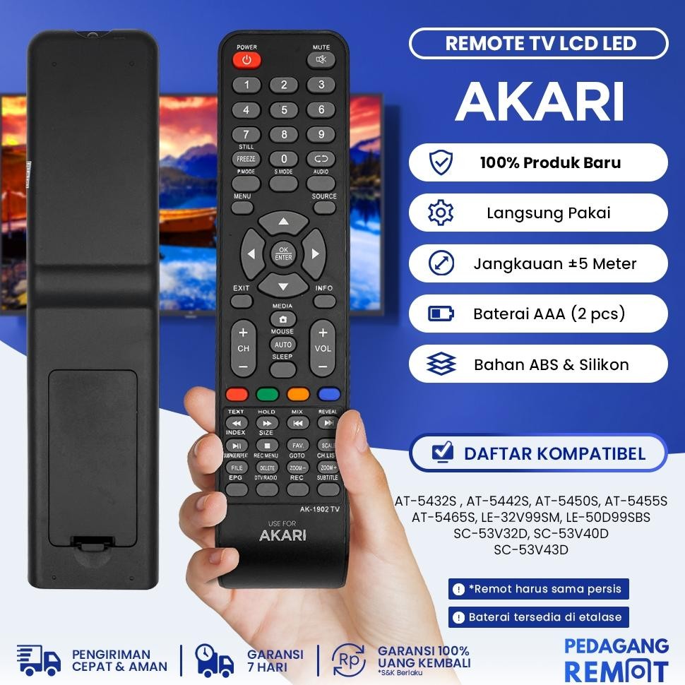Remot Remote TV Akari LCD LED Smart Connect RC-9920AS AT-5432S AT-5442S AT-5450S AT-5455S AT-5465S L