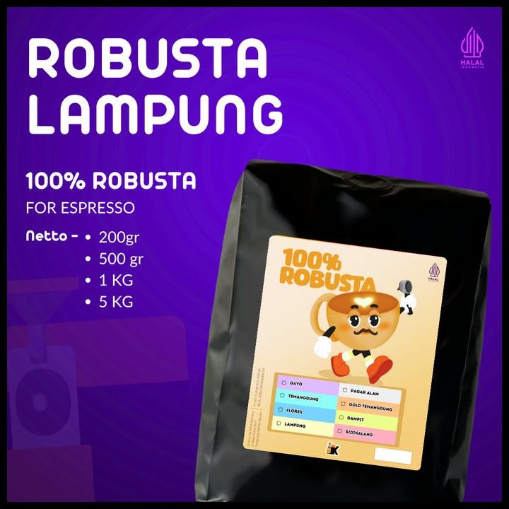 

Biji Kopi Robusta Lampung 1Kg Original Best Seller