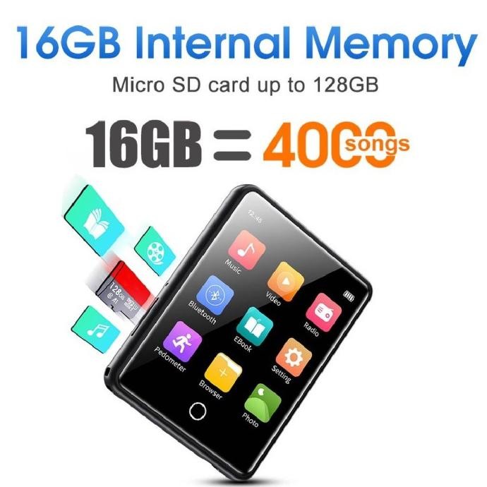 Ruizu M17 Bluetooth 5.0 Speaker DAP MP3 MP4 Video Music Player VS H1