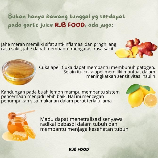 

1000ml Jus Bawang Putih Tunggal Jahe Merah Lemon Madu Hutan Cuka Apel [terbaik]
