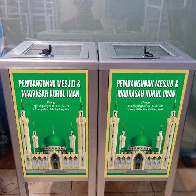 stiker vinyl kotak amal masjid murah