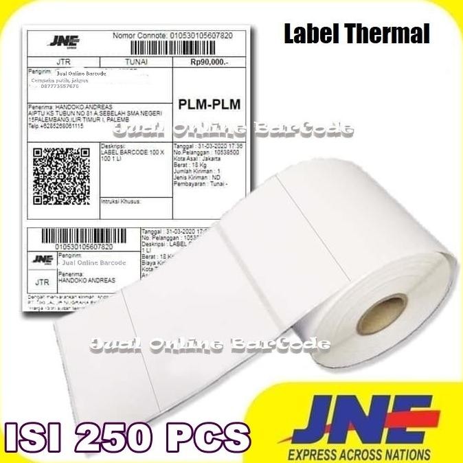 

LABEL STIKER EXPEDISI JNE WAHANA POS INDONESIA THERMAL 102x127 250pcs murah