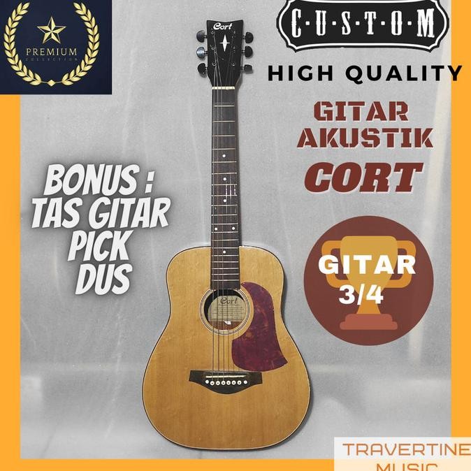 Gitar Akustik Cort 3/4 Senar String Custom High Quality Co