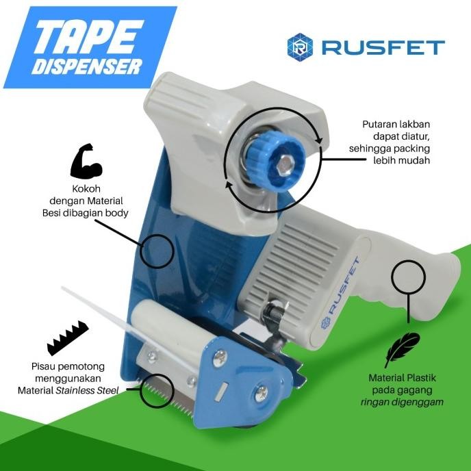 

TAPE DISPENSER - LAKBAN DISPENSER - TEMPAT LAKBAN / SOLATIP - RUSFET murah