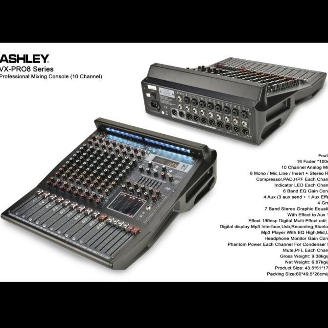 Ashley Vx Pro8 8Ch Mixer Ashley Vx Pro 8 Original Co