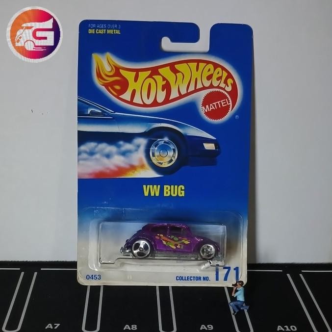 HOT WHEELS VOLKSWAGEN BEETLE / VW BUG UNGU BLUE CARD 1992 - HOTWHEELS 2104T