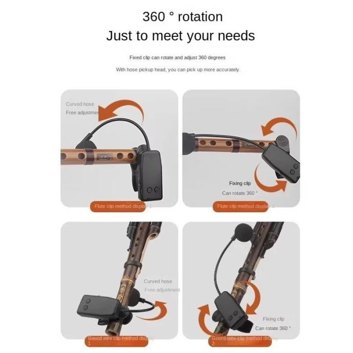 Microphone Condensor Wireless For Flute Co