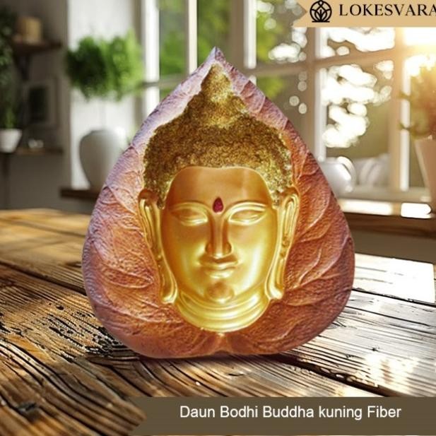 *:*:*:*:*] Pajangan Rupang Daun Bodhi Buddha Kuning Fiber