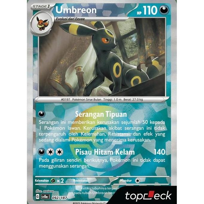 Promo Umbreon (Poke Ball) - 092/187 - Festival Terastal Ex (Sv8A) - Pokemon Tcg Indonesia