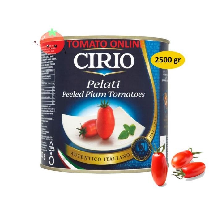 

Cirio Whole Pelati Peeled Plum Tomato Tomat Kupas 2.5 kg 2.5kg 2500 gr