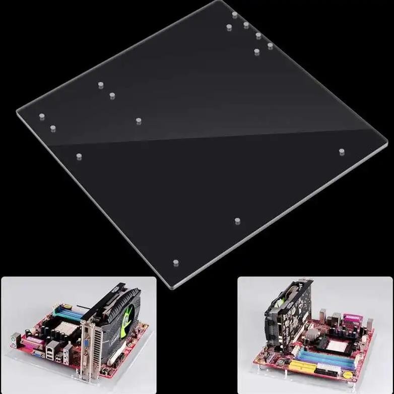 Computer Motherboard Base Stand Transparent Computer Bracket Acrylic Open Frame Computer Case For At