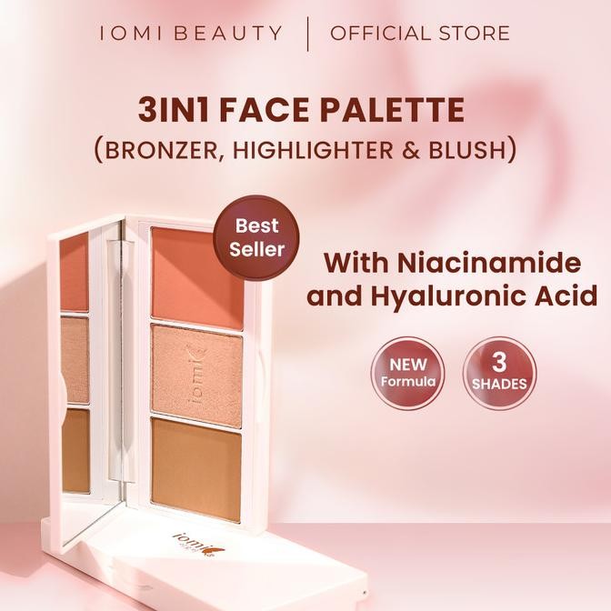 Jual Murah Iomi 3In1 Face Palette (Bronzer, Highlighter & Blush) - Malibu Night Terlaris..