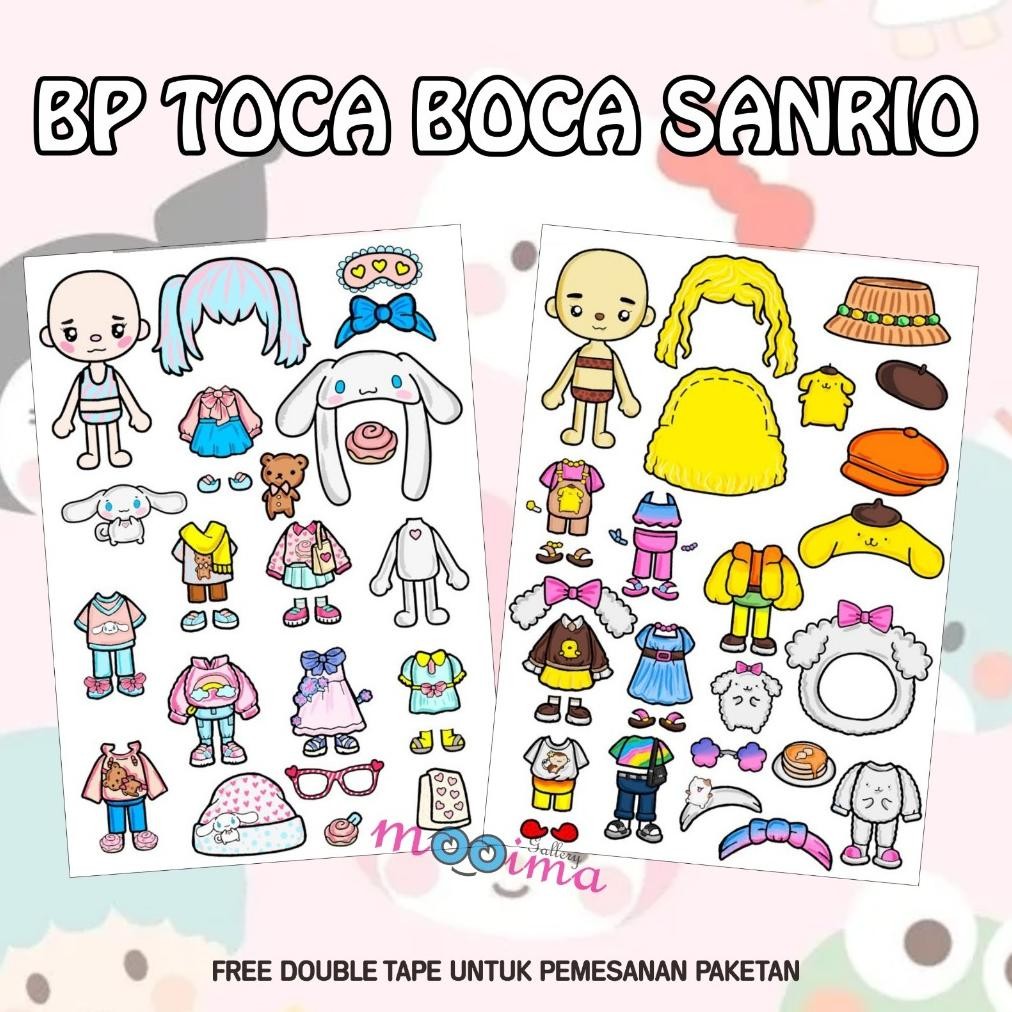 Sale Busy Page Bepe Bp An Toca Boca Sanrio Kuromi, Melody, Cinamorol, Pompompurin / Paper Doll Toca 