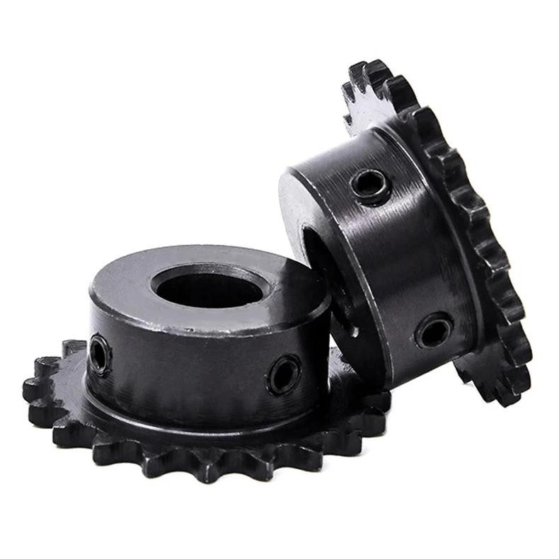 NEW BLACK 1PC 04C CHAIN GEAR 45# STEEL 10 TEETH INDUSTRIAL SPROCKET WHEEL WITH TOP WIRE BORE 5MM 6MM