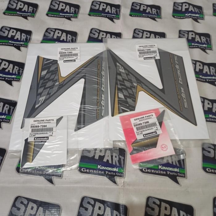 Stiker Setiker Stripping Striping Fullset Hitam Ninja R 2014 Original Original Dan Terpercaya