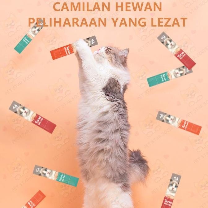 Grosir 100Pcs Peien Cemilan Kucing Meo Snack Hewan Peliharaan Cat Snack 15G/Strip Creamy Treats Untu