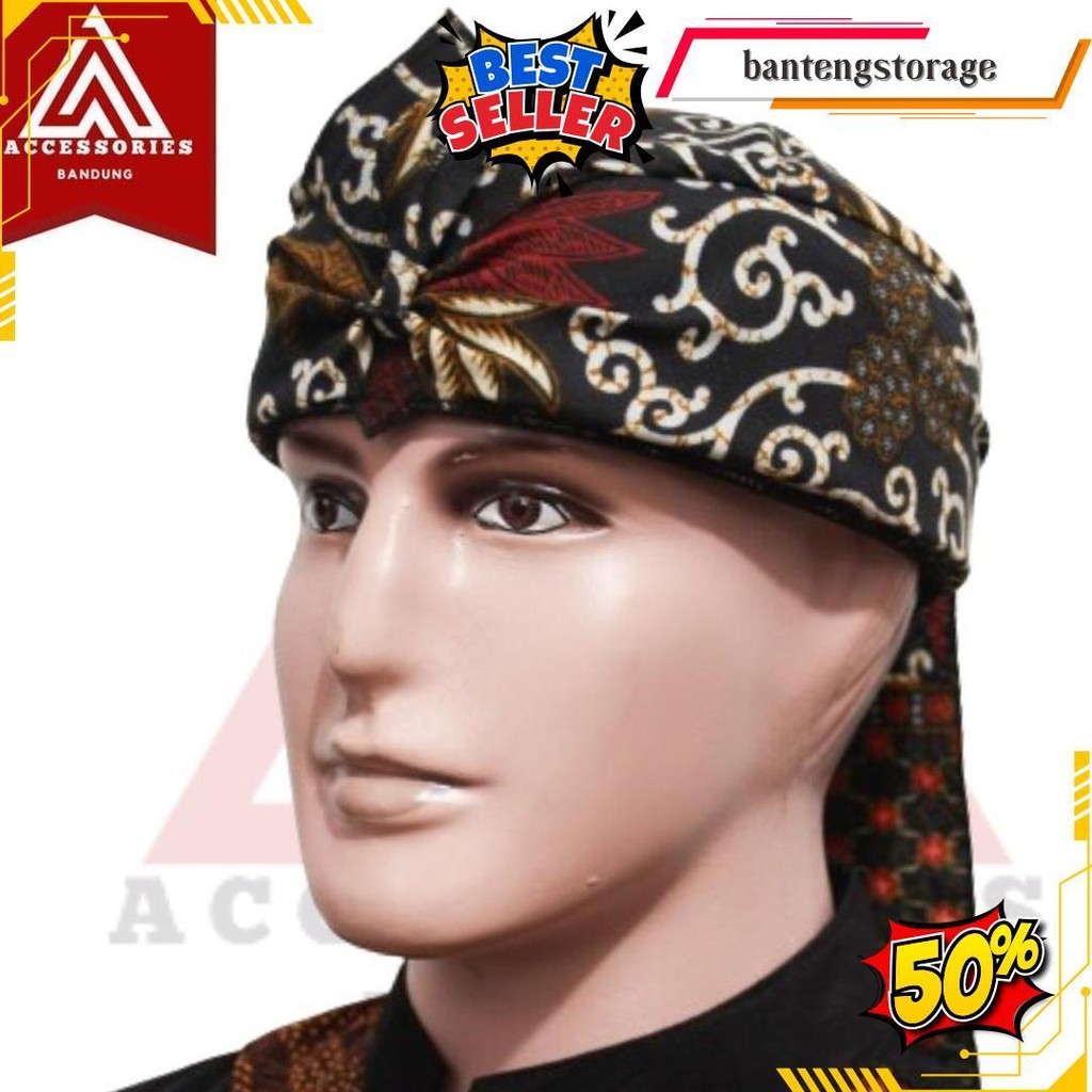 Iket Blangkon Sunda Jawa Udeng Batik Dewasa Tradisional Merah Terbaru Cod