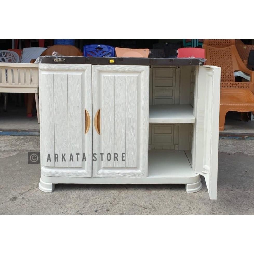 NAPOLLY - CABSULFET 353 Papan - Meja TV Napolly | Bufet TV Plastik | Meja Dengan Lemari | Rak TV Nap