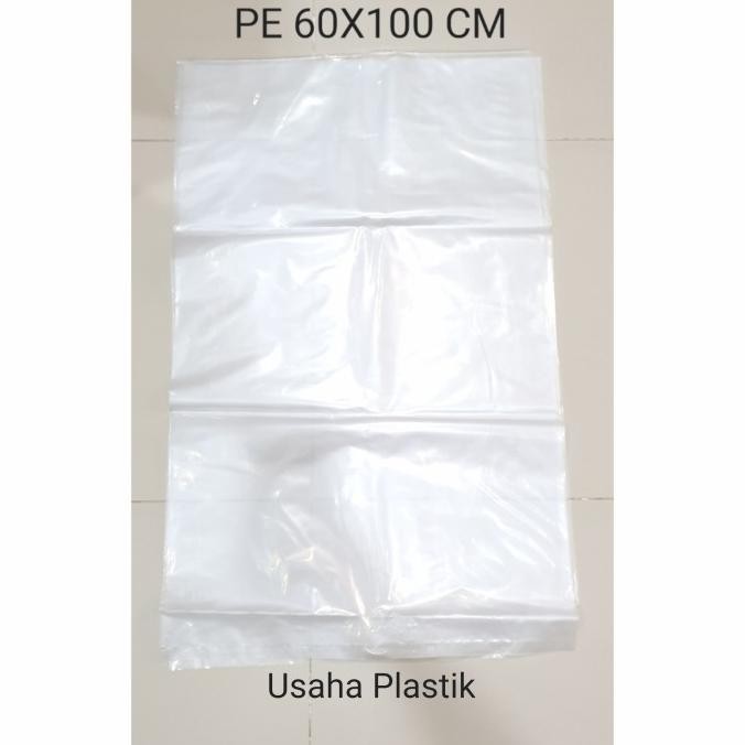 Kantong Plastik Bening Besar ukuran 60x100 cm -PE 60X100 cm tebal 0,8m murah