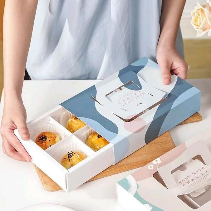 

5pcs KOTAK SEKAT COOKIES ABSTRAK HIJAU BIRU BOX MOONCAKE FLOWER SEKAT4/6 KOTAK KUE BULAN CANTIK MB6-20 murah