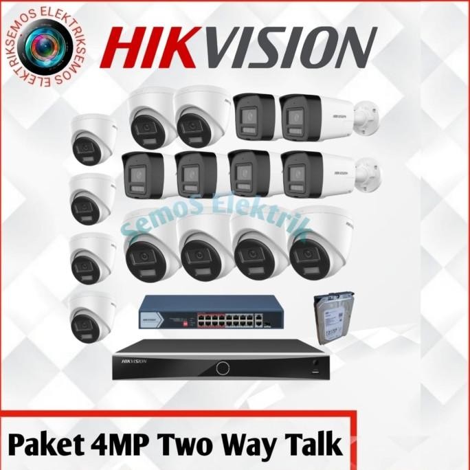 Sale Paket Kamera Hik Vision 16 Camera 4 Megapixel Ip Camera Poe - Bisa Komunikasi 2 Arah