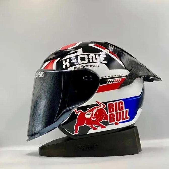 HELM ASCA X1 MOTIF - HELM ASCA - ASCA PAKET GANTENG - ASCA HALF FACE ORIGINAL MOTORCYCLE VISOR 2904T