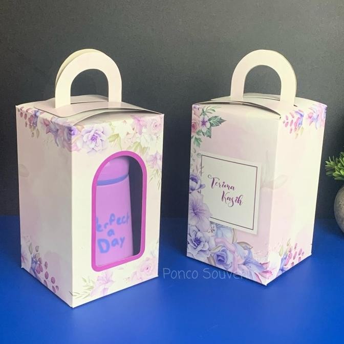 

25 Pcs Box Tenteng Kemasan Botol/ Gelas Shell 9.2 x 9.2 x 16.2 CM murah