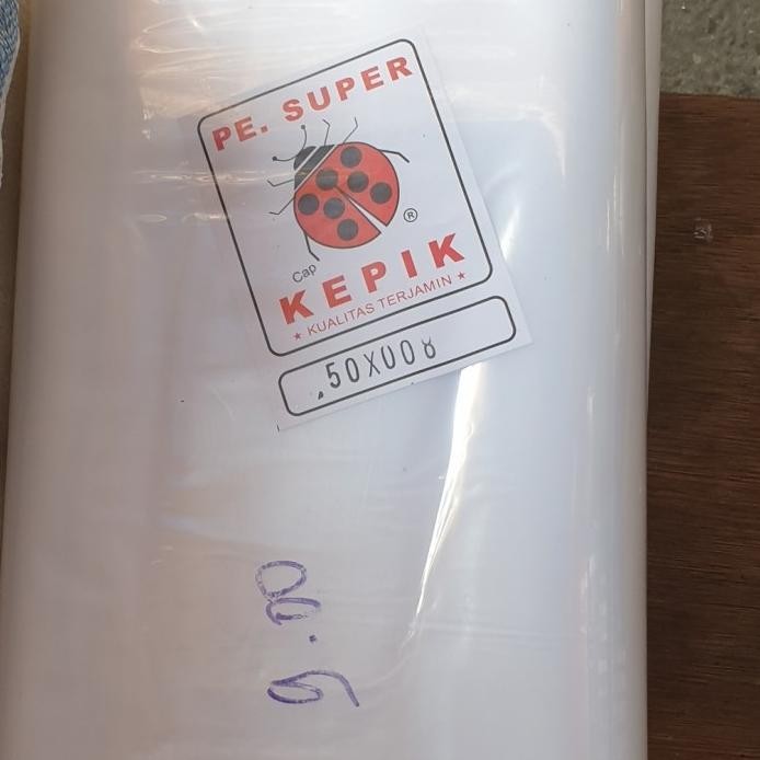 Plastik PE Roll Bening lebar 50 cm tebal 0,8 mikron murah