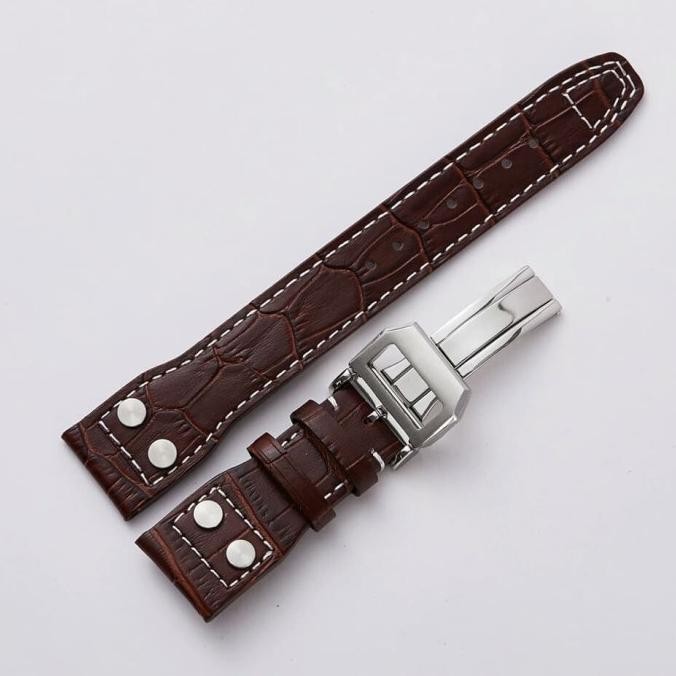 22mm IWC Mark 17 Leather Strap Tali Jam Tangan Kulit Asli IWC murah