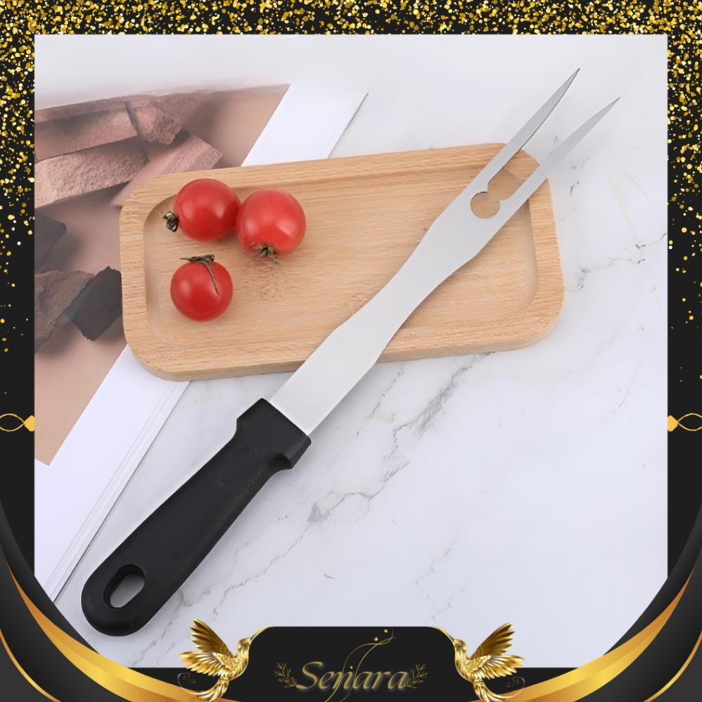 Ii-99 Senara Garpu Daging Barbeque Tusuk Daging Garpu Jumbo Stainless Handle Plastik