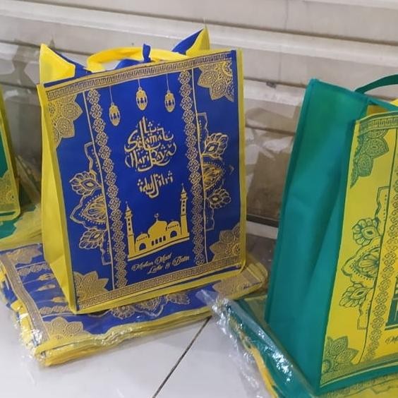 

tas kain spunbond lebaran idul Fitri jahit isi 12 pcs terlaris murah