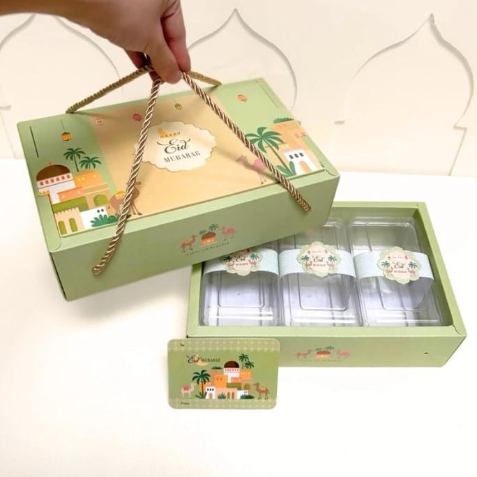 

Box Cookies Hampers Lebaran isi 3 Toples 350gr Dus Jinjing Kue Kering murah