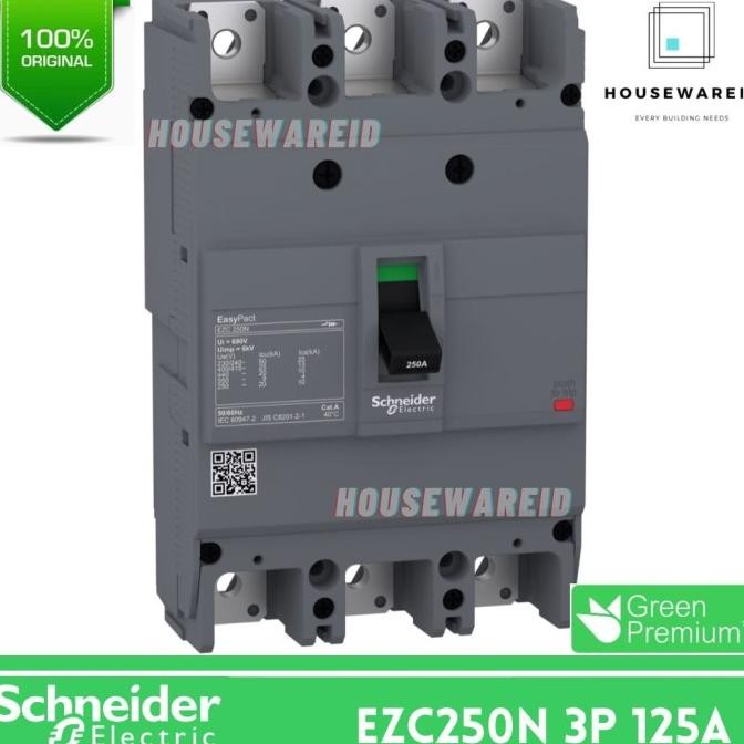 Mccb 3P 125A Schneider Ezc250N3125 Original / Breaker Mccb 3 Phase 125 Ampere Schneider Ezc250N New 