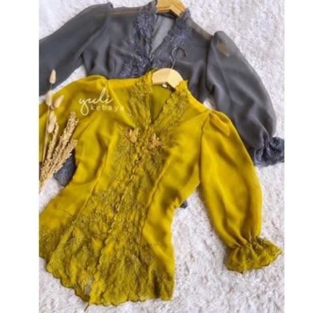 ''Terlaris" Kebaya Jadi Bordir Bali Premium ( Baca Deskripsi )| Bordir Kartini Lengan Kerut