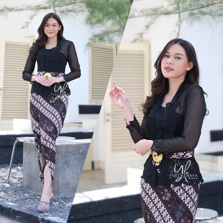 ''Terlaris" Setelan Kebaya Bordir Special Hitam | Yuli_Kebayabali