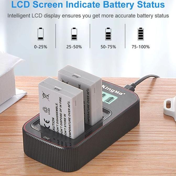 Produk Baru KingMa Paket Complete Baterai LCD Charger Set LP-E8 for Canon 550D 600D 650D 700D etc
