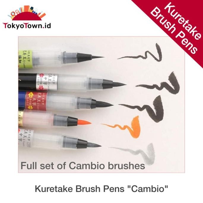 

KURETAKE BIMOJI CAMBIO CALLIGRAPHY BRUSH PEN GREY AND ORANGE