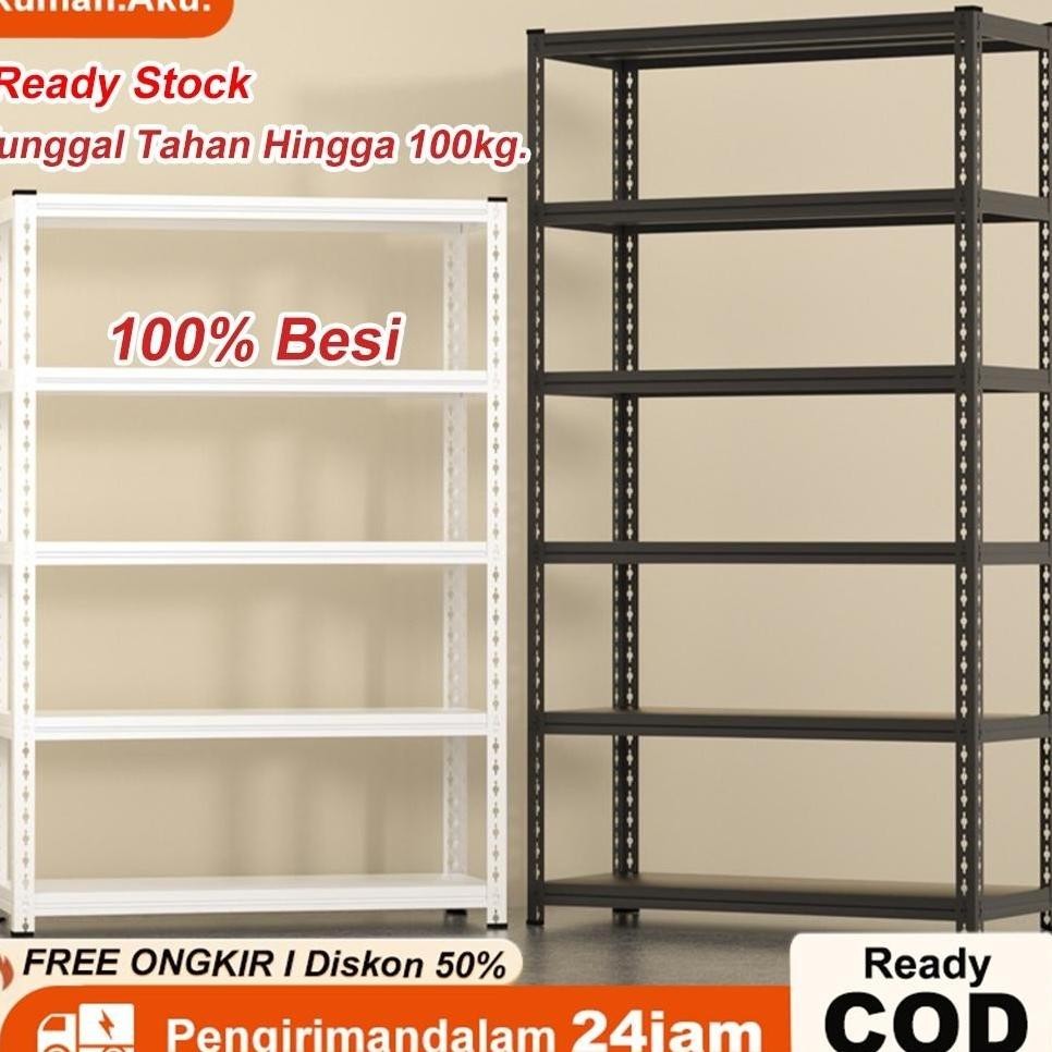 Rak Besi Siku 6 Tingkat Rak Susun Besi Rak Aquarium Rak Penyimpanan Rak Gudang Rak Supermarket 200*4